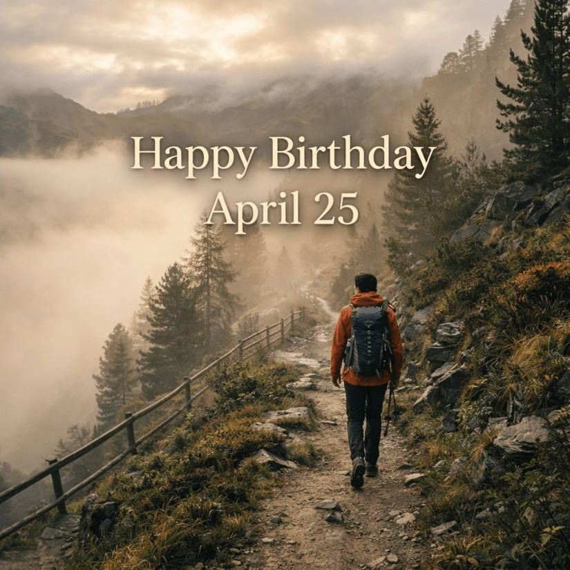 Person hiking on mountain trail with backpack and trekking poles during sunrise.