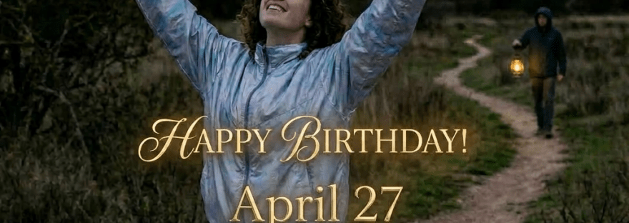 Young woman spinning glowing LED ribbons outdoors with blurred person holding lantern in background