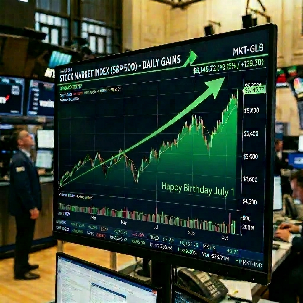 NYSE S&P 500 daily gains chart Stock market chart displaying S&P 500 daily gains with upward trend and data values on NYSE trading floor