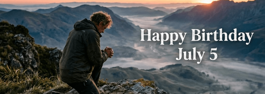 Add text Happy Birthday July 5