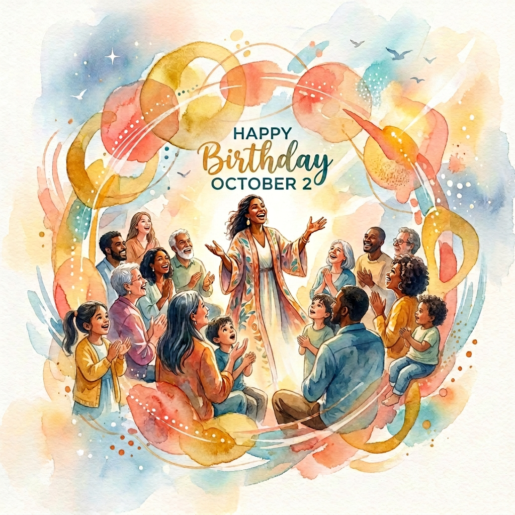 Joyful community gathering in watercolor
