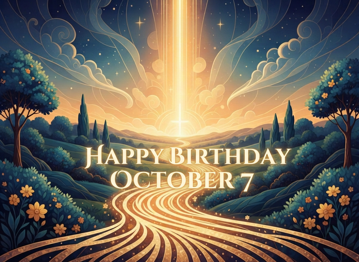 An eye-catching, uplifting editorial illustration for a Christian devotional article about the rich blessings of living with a moral compass aligned with God: a radiant golden path through a peaceful landscape leading toward warm heavenly light, subtle cross-shaped rays in the distance, deep blue and gold color palette, reverent, hopeful, sophisticated, no words or lettering.